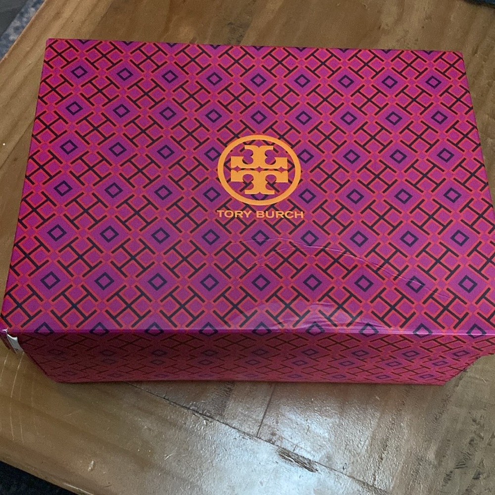 Tory Burch Black Leather Loafers with Gold Chain Accent - Picture 6 of 11